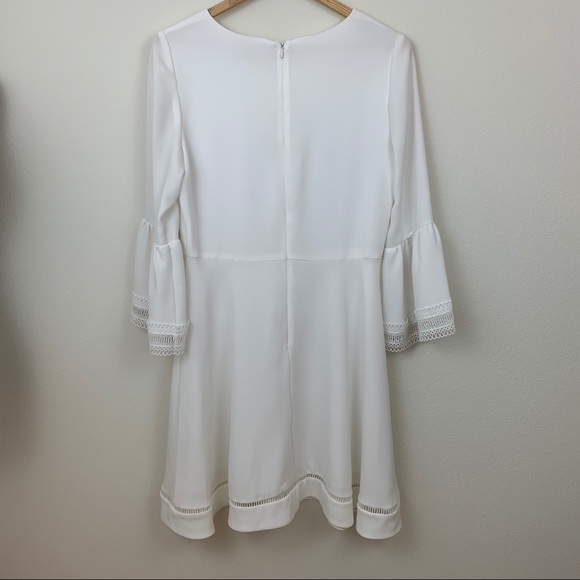 Shoshanna White Trumpet Sleeve Mini Dress - Picture 3 of 10